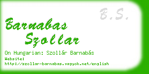 barnabas szollar business card